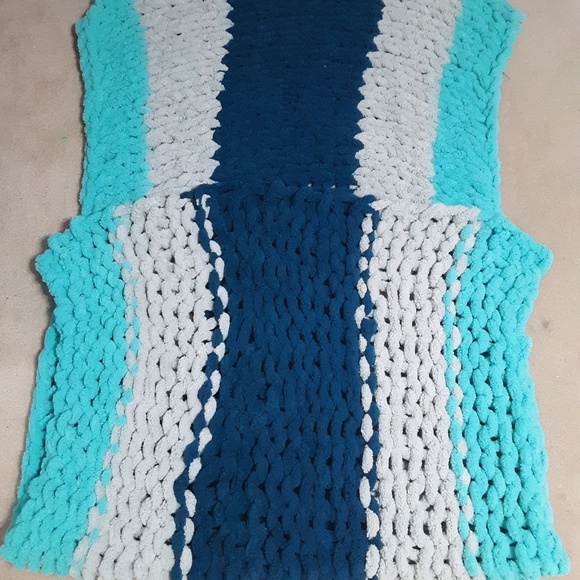 handmade Bedding Handmade Super Soft Woven Blanket Blue Grey Poshmark